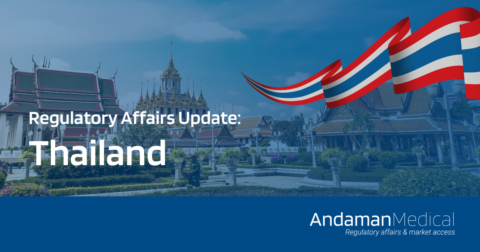 Thailand landscape with flag